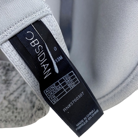 New Obsidian Bra 34C by Elle Macpherson Gray Python Padded Underwire - Picture 6 of 11